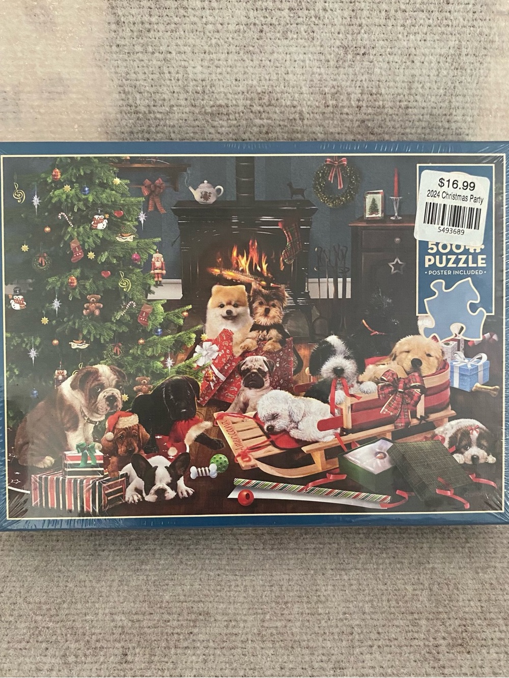 Christmas Puppies Party 500-Piece Jigsaw Puzzle New & Sealed by Cobble Hill.